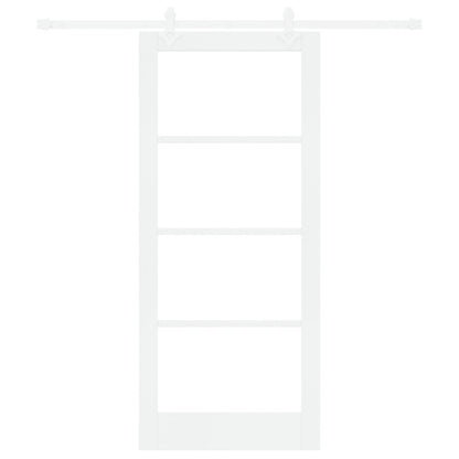 Sliding Door with Hardware Set White 86x198,5 cm Solid Wood Pine, vidaXL Interior Door with Glass 'ORKDAL'White 86x198,5x4 cm