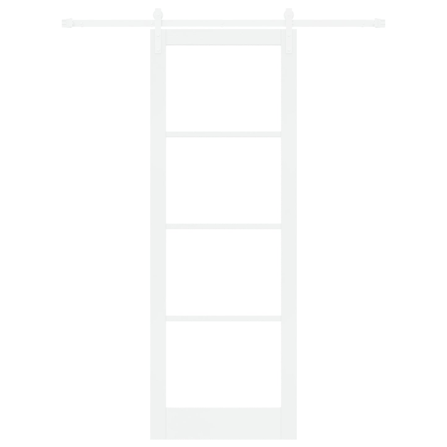 Sliding Door with Hardware Set 'ORKDAL'White Solid Wood & Glass, vidaXL Interior Door with Glass 'ORKDAL'White 83x232x4 cm