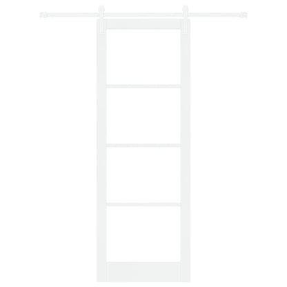 Sliding Door with Hardware Set 'ORKDAL'White Solid Wood & Glass, vidaXL Interior Door with Glass 'ORKDAL'White 83x232x4 cm