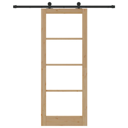 Sliding Door with Hardware Set 'ORKDAL'Solid Wood & Glass, vidaXL Interior Door with Glass 'ORKDAL'83x211x4 cm Solid Wood Pine