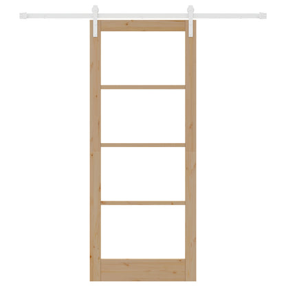 Sliding Door with Hardware Set 'ORKDAL'Solid Wood & Glass, vidaXL Interior Door with Glass 'ORKDAL'86x211x4 cm Solid Wood Pine