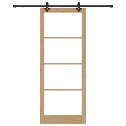 Sliding Door with Hardware Set 'ORKDAL'Solid Wood & Glass, vidaXL Interior Door with Glass 'ORKDAL'93x232x4 cm Solid Wood Pine
