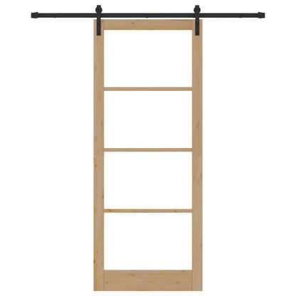 Sliding Door with Hardware Set 'ORKDAL'Solid Wood & Glass, vidaXL Interior Door with Glass 'ORKDAL'93x232x4 cm Solid Wood Pine