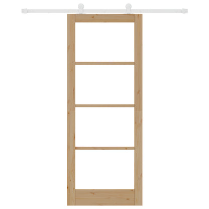 Sliding Door with Hardware Set 'ORKDAL'Solid Wood & Glass, vidaXL Interior Door with Glass 'ORKDAL'83x211x4 cm Solid Wood Pine