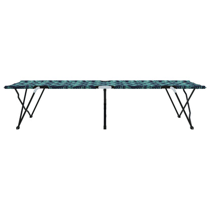 Folding Sun Bed with Carry Bag Leaf Pattern 600D Oxford Fabric