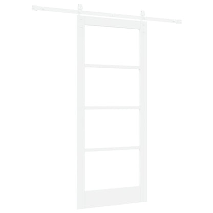 Sliding Door with Hardware Set "ORKDAL" White Solid Wood & Glass, vidaXL Interior Door with Glass "ORKDAL" White 86x198.5x4 cm