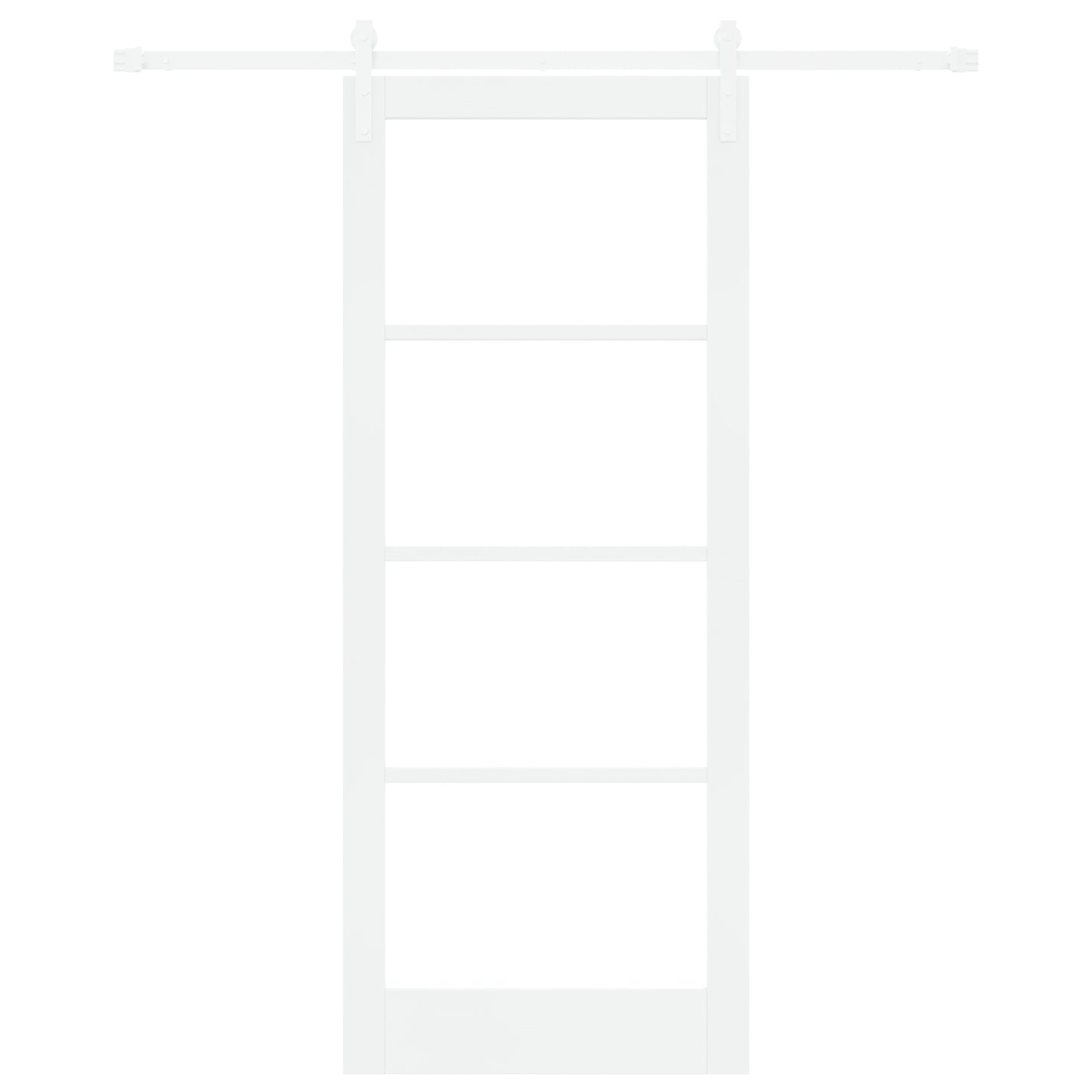 Sliding Door with Hardware Set "ORKDAL" White Solid Wood & Glass, vidaXL Interior Door with Glass "ORKDAL" White 86x211x4 cm