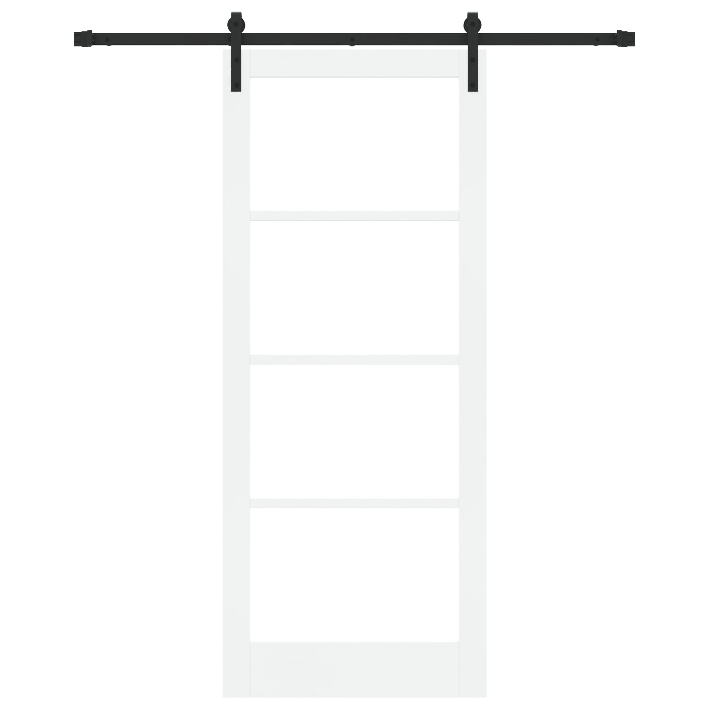 Sliding Door with Hardware Set "ORKDAL" White Solid Wood & Glass, vidaXL Interior Door with Glass "ORKDAL" White 86x211x4 cm