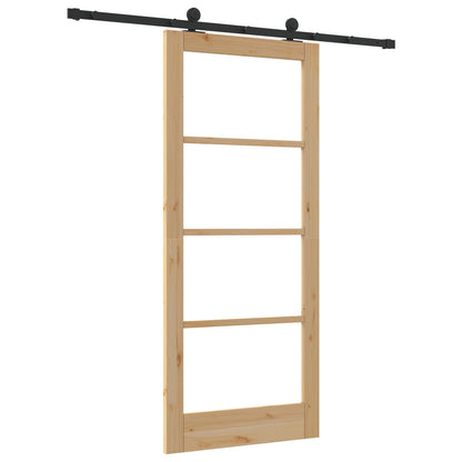 Sliding Door with Hardware Set 'ORKDAL'Solid Wood & Glass, vidaXL Interior Door with Glass 'ORKDAL'86x198.5x4 cm Solid Wood Pine