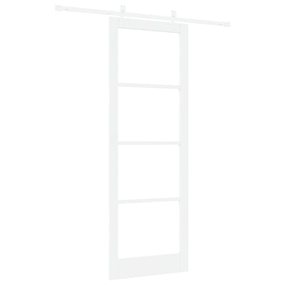 Sliding Door with Hardware Set White 83x232 cm Solid Wood Pine, vidaXL Interior Door with Glass 'ORKDAL'White 83x232x4 cm