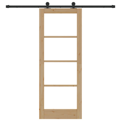 Sliding Door with Hardware Set 'ORKDAL'Solid Wood & Glass, vidaXL Interior Door with Glass 'ORKDAL'78x202x4 cm Solid Wood Pine