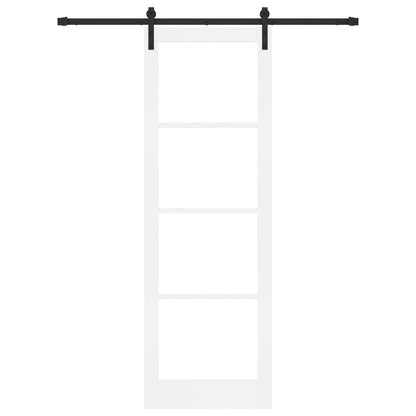 Sliding Door with Hardware Set 'ORKDAL'White Solid Wood & Glass, vidaXL Interior Door with Glass 'ORKDAL'White 78x232x4 cm