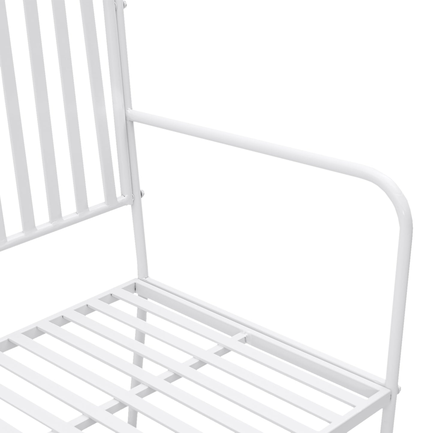 Bench White Metal 103.5 x 51.5 x 90 cm Durable Outdoor Bench