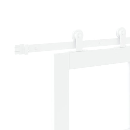 Sliding Door with Hardware Set 'ORKDAL'White Solid Wood & Glass, vidaXL Interior Door with Glass 'ORKDAL'White 61x198,5x4 cm