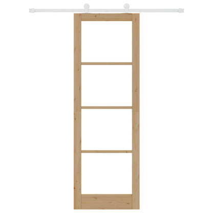 Sliding Door with Hardware Set 'ORKDAL'Solid Wood & Glass, vidaXL Interior Door with Glass 'ORKDAL'78x232x4 cm Solid Wood Pine