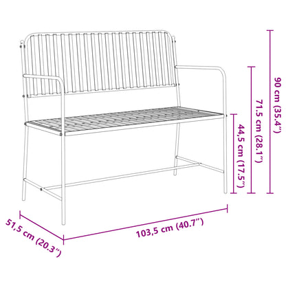 Bench White Metal 103.5 x 51.5 x 90 cm Durable Outdoor Bench