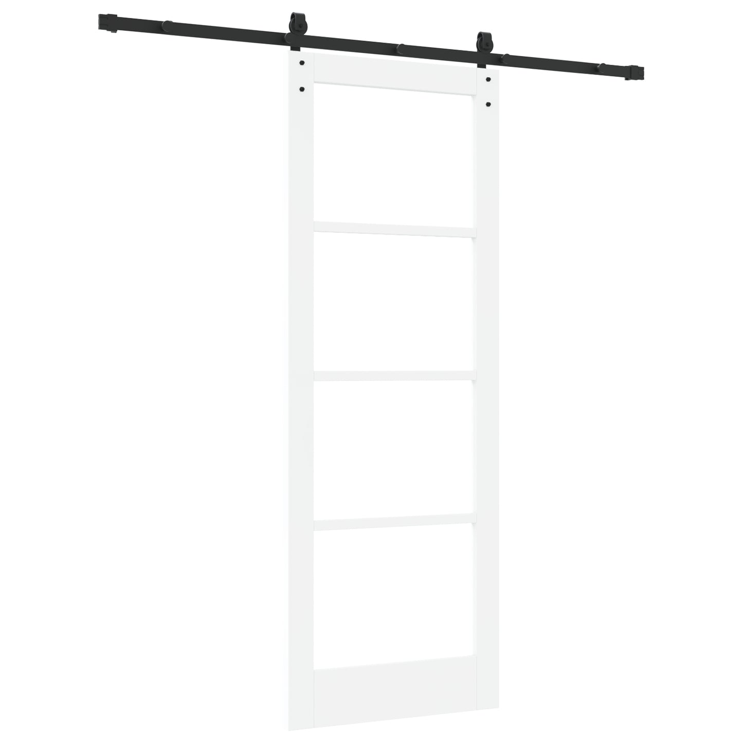 Sliding Door with Hardware Set 'ORKDAL'White Solid Wood & Glass, vidaXL Interior Door with Glass 'ORKDAL'White 78x211x4 cm