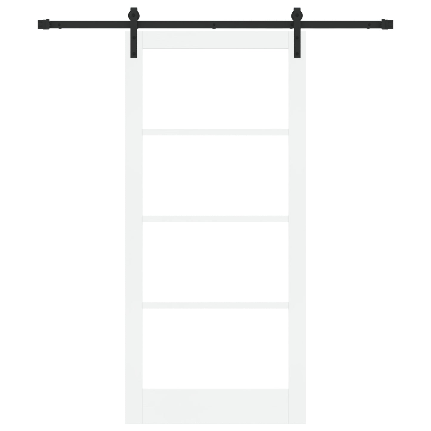 Sliding Door with Hardware Set 'ORKDAL'White Solid Wood & Glass, vidaXL Interior Door with Glass 'ORKDAL'White 93x202x4 cm