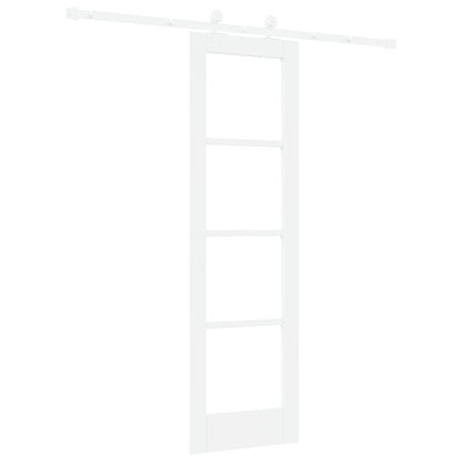 Sliding Door with Hardware Set 'ORKDAL'White Solid Wood & Glass, vidaXL Interior Door with Glass 'ORKDAL'White 61x198,5x4 cm