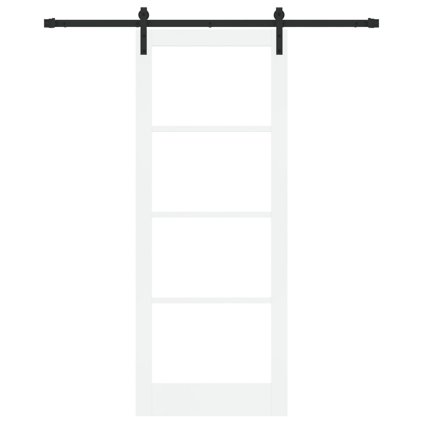 Sliding Door with Hardware Set 'ORKDAL'White Solid Wood & Glass, vidaXL Interior Door with Glass 'ORKDAL'White 83x211x4 cm