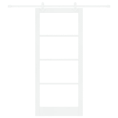 Sliding Door with Hardware Set White 93x211 cm Solid Wood Pine, vidaXL Interior Door with Glass 'ORKDAL'White 93x211x4 cm