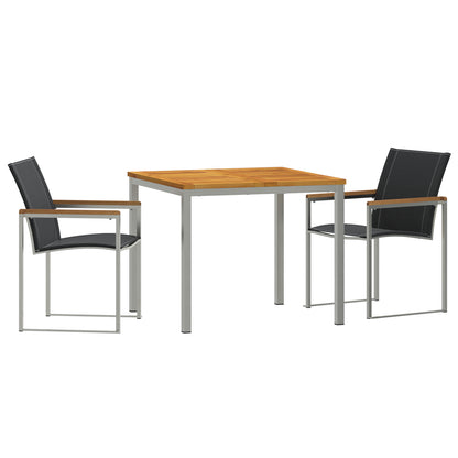 3 Piece Garden Dining Set Solid Wood Acacia, vidaXL Outdoor Dining Table 90x90x74.5 cm Solid Wood Acacia