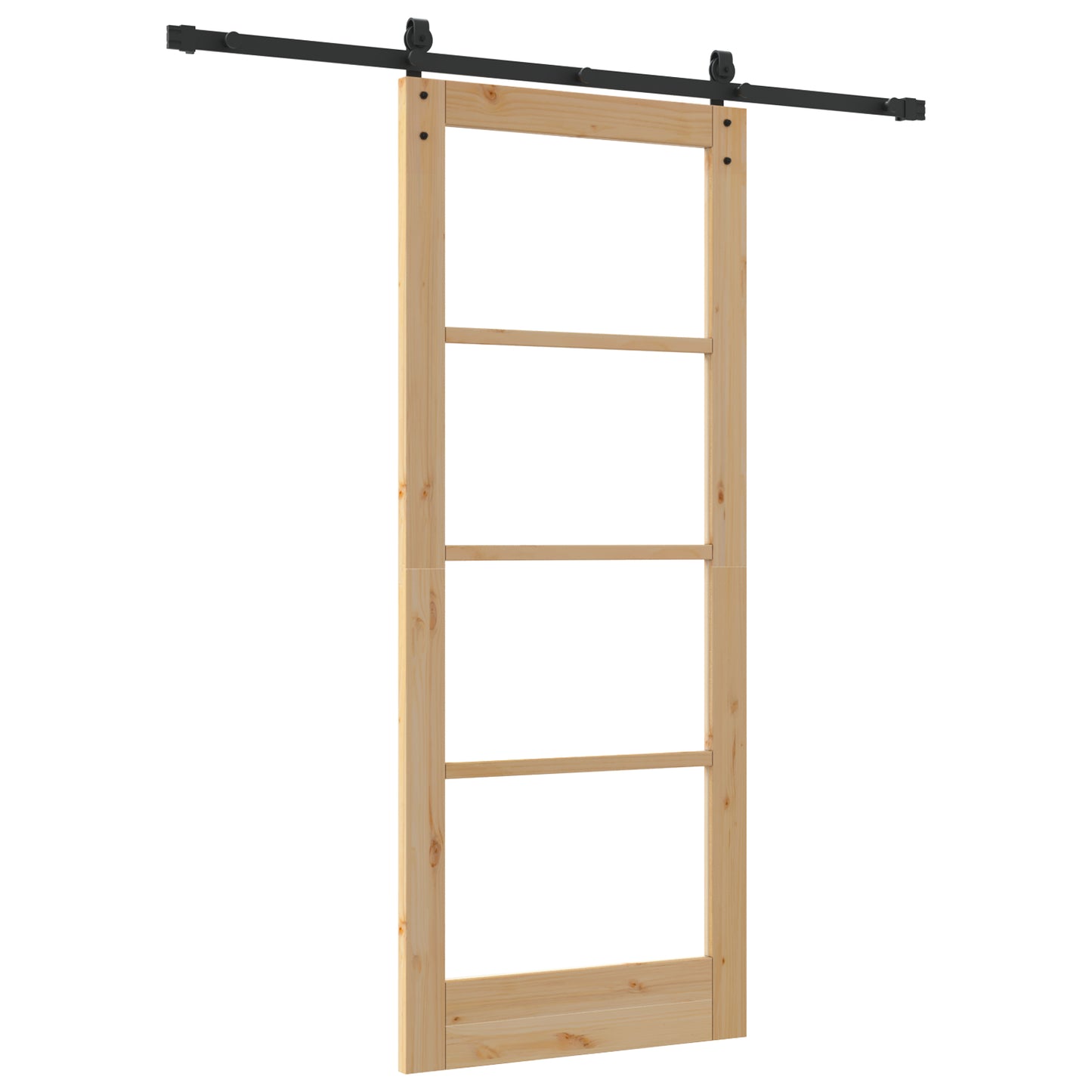 Sliding Door with Hardware Set "ORKDAL" Solid Wood & Glass, vidaXL Interior Door with Glass "ORKDAL" 83x202x4 cm Solid Wood Pine