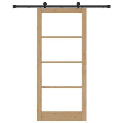 Sliding Door with Hardware Set 'ORKDAL'Solid Wood & Glass, vidaXL Interior Door with Glass 'ORKDAL'93x211x4 cm Solid Wood Pine