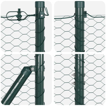 Fencing Set Set of 2 Dark Green Metal 25 x 1 m Outdoor Fencing
