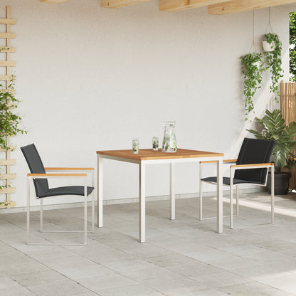 3 Piece Garden Dining Set Solid Wood Acacia, vidaXL Outdoor Dining Table 90x90x74.5 cm Solid Wood Acacia