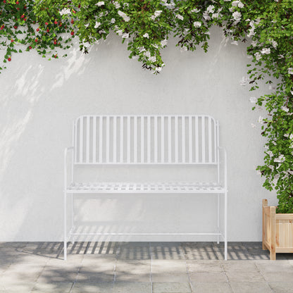 Bench White Metal 103.5 x 51.5 x 90 cm Durable Outdoor Bench