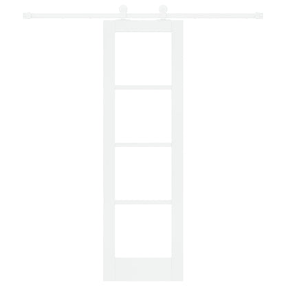 Sliding Door with Hardware Set 'ORKDAL'White Solid Wood & Glass, vidaXL Interior Door with Glass 'ORKDAL'White 61x198,5x4 cm