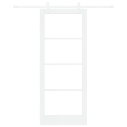 Sliding Door with Hardware Set White 86x211 cm Solid Wood Pine, vidaXL Interior Door with Glass "ORKDAL" White 86x211x4 cm