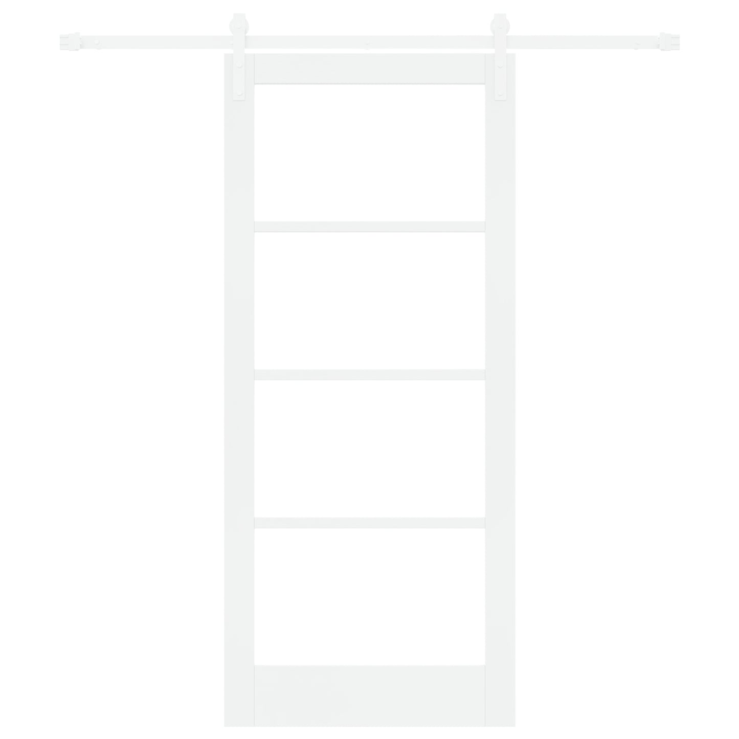 Sliding Door with Hardware Set "ORKDAL" White Solid Wood & Glass, vidaXL Interior Door with Glass "ORKDAL" White 86x198.5x4 cm