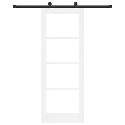 Sliding Door with Hardware Set 'ORKDAL'White Solid Wood & Glass, vidaXL Interior Door with Glass 'ORKDAL'White 78x211x4 cm