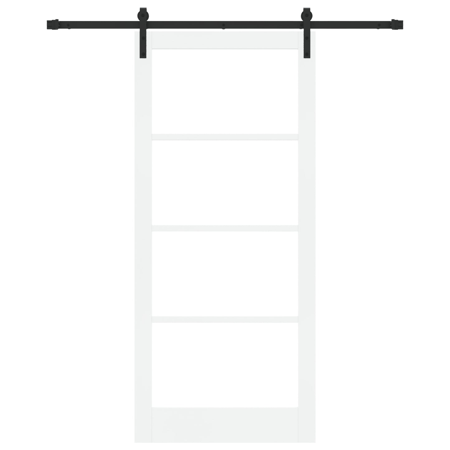 Sliding Door with Hardware Set 'ORKDAL'White Solid Wood & Glass, vidaXL Interior Door with Glass 'ORKDAL'White 93x211x4 cm