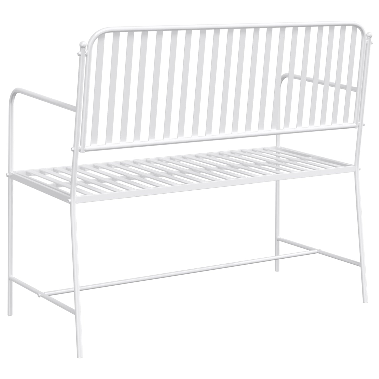 Bench White Metal 103.5 x 51.5 x 90 cm Durable Outdoor Bench