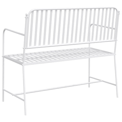 Bench White Metal 103.5 x 51.5 x 90 cm Durable Outdoor Bench