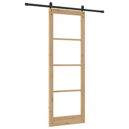 Sliding Door with Hardware Set 'ORKDAL'Solid Wood & Glass, vidaXL Interior Door with Glass 'ORKDAL'83x232x4 cm Solid Wood Pine