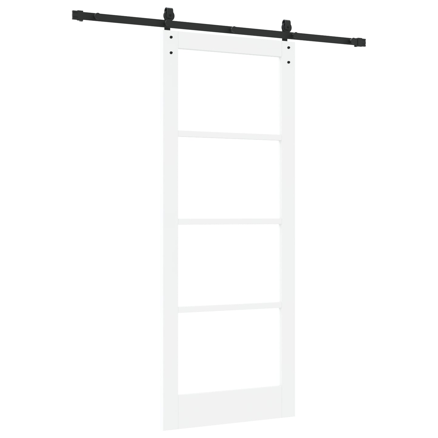 Sliding Door with Hardware Set 'ORKDAL'White Solid Wood & Glass, vidaXL Interior Door with Glass 'ORKDAL'White 83x211x4 cm