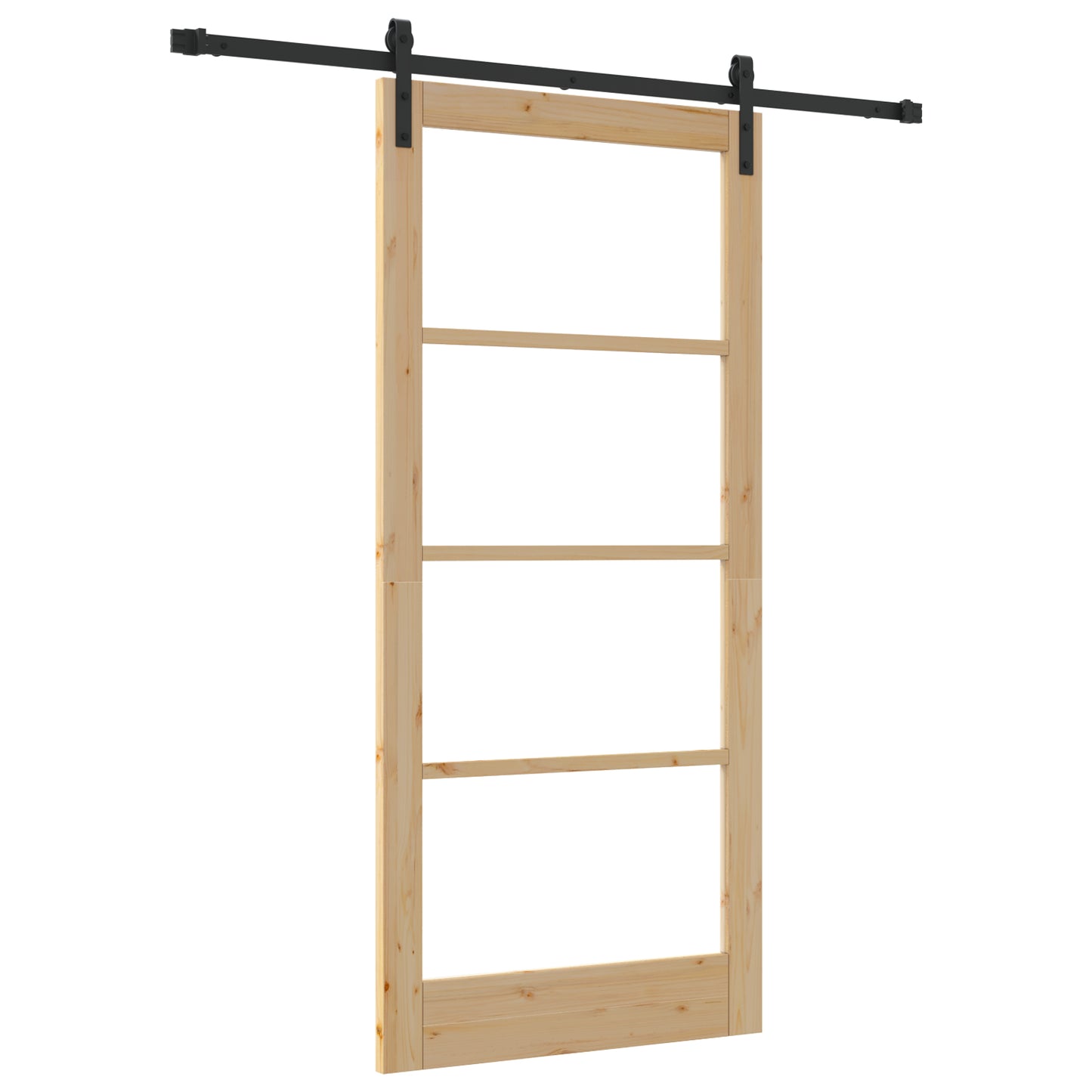 Sliding Door with Hardware Set 'ORKDAL'Solid Wood & Glass, vidaXL Interior Door with Glass 'ORKDAL'93x202x4 cm Solid Wood Pine