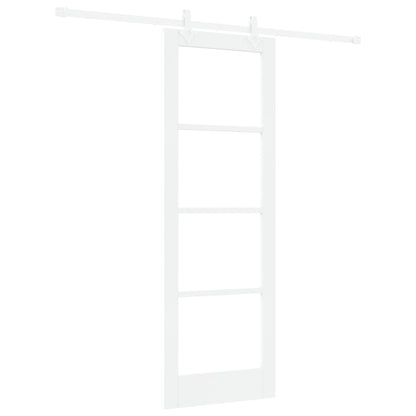 Sliding Door with Hardware Set White 73.5x211 cm Solid Wood Pine, vidaXL Interior Door with Glass 'ORKDAL'White 73.5x211x4 cm