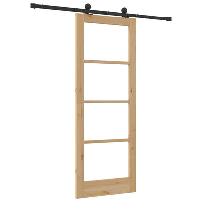 Sliding Door with Hardware Set 'ORKDAL'Solid Wood & Glass, vidaXL Interior Door with Glass 'ORKDAL'78x202x4 cm Solid Wood Pine