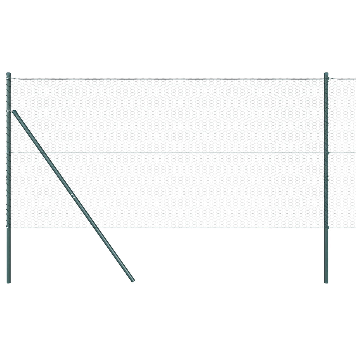 Fencing Set Set of 2 Dark Green Metal 25 x 1 m Outdoor Fencing
