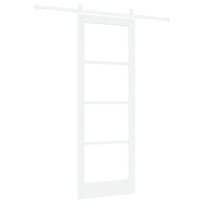 Sliding Door with Hardware Set 'ORKDAL'White Solid Wood & Glass, vidaXL Interior Door with Glass 'ORKDAL'White 78x211x4 cm