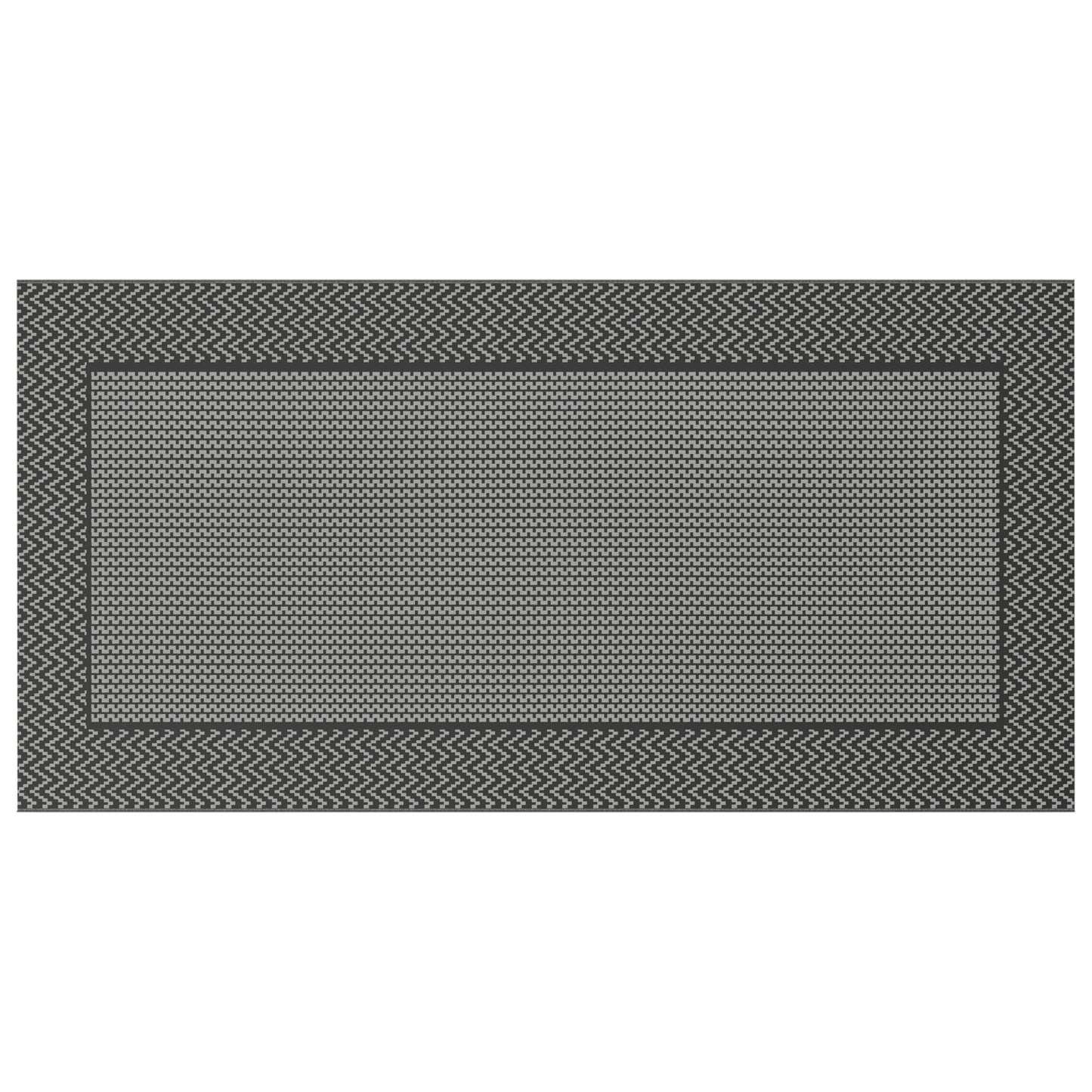 Outdoor Rug 'ARAKIL'Black and Grey 250x500 cm PP