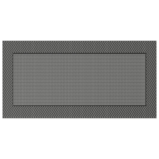 Outdoor Rug 'ARAKIL'Black and Grey 250x500 cm PP