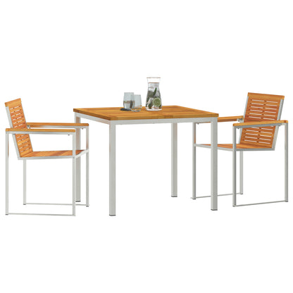3 Piece Garden Dining Set Solid Wood Acacia, vidaXL Outdoor Dining Table 90x90x74.5 cm Solid Wood Acacia
