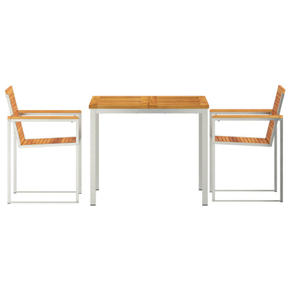 3 Piece Garden Dining Set Solid Wood Acacia, vidaXL Outdoor Dining Table 90x90x74.5 cm Solid Wood Acacia