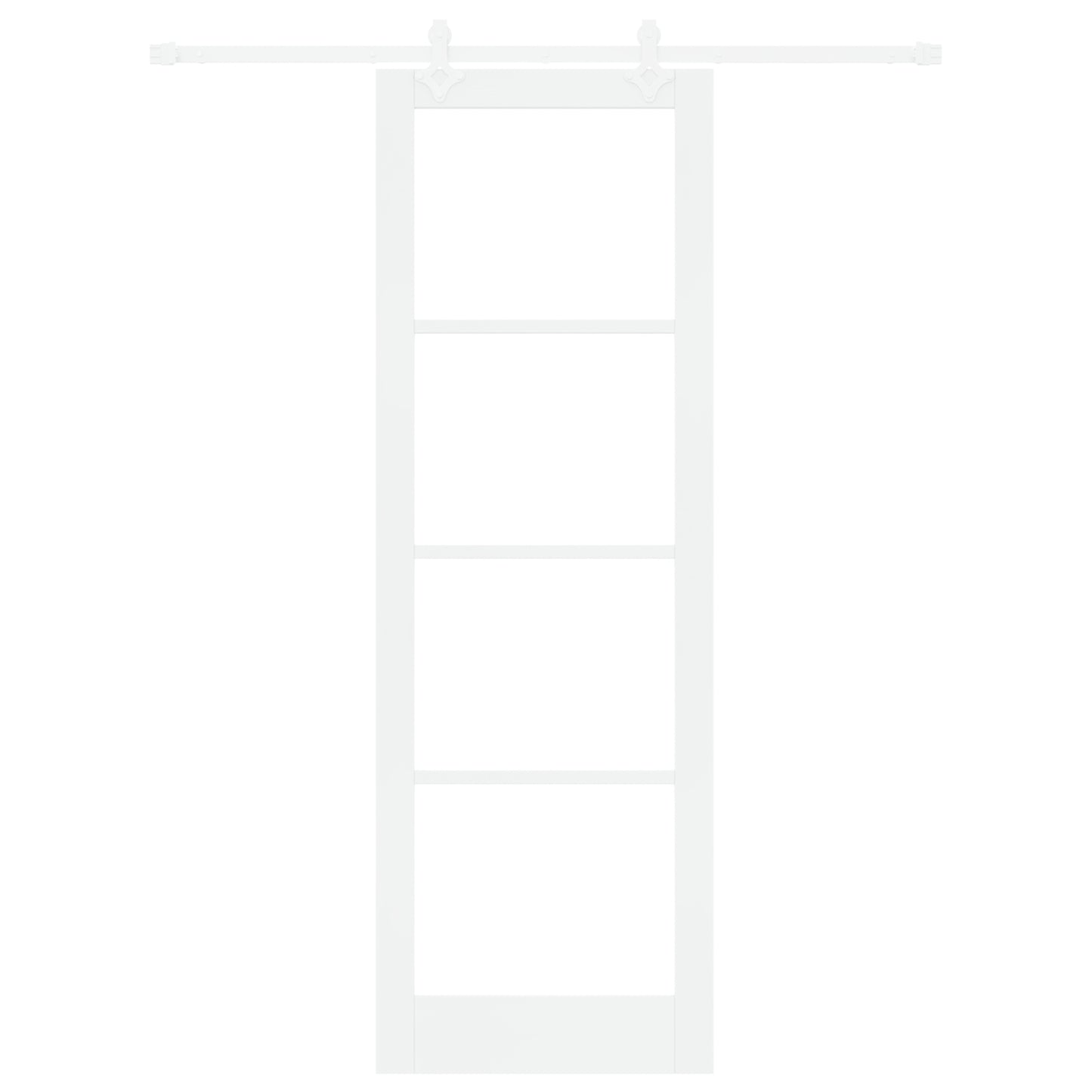 Sliding Door with Hardware Set White 78x232 cm Solid Wood Pine, vidaXL Interior Door with Glass "ORKDAL" White 78x232x4 cm